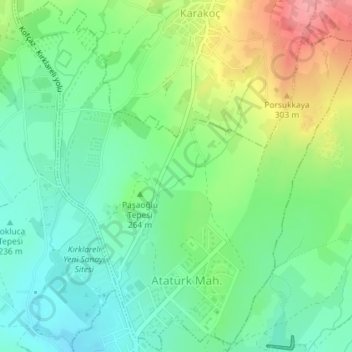 Atatürk Mahallesi topographic map, elevation, terrain