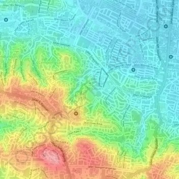 Tegalsari topographic map, elevation, terrain