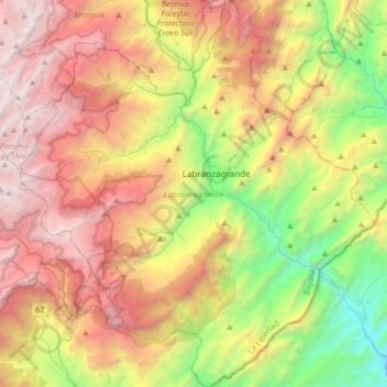 Labranzagrande topographic map, elevation, terrain