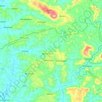 Vorkady topographic map, elevation, terrain