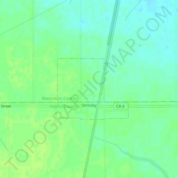 Ormsby topographic map, elevation, terrain