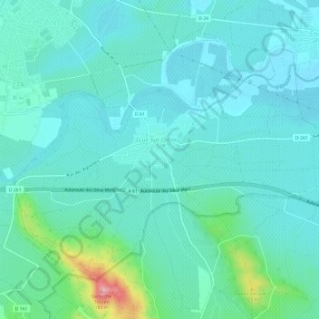 Luc-sur-Orbieu topographic map, elevation, terrain