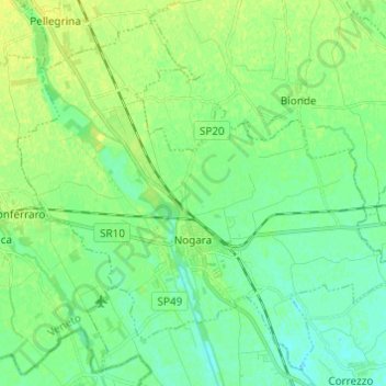 Nogara topographic map, elevation, terrain