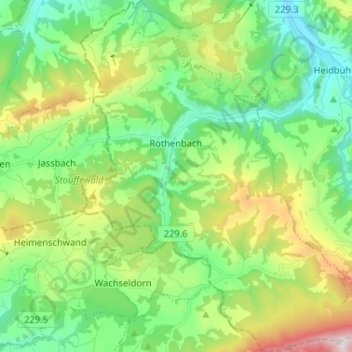 Röthenbach im Emmental topographic map, elevation, terrain