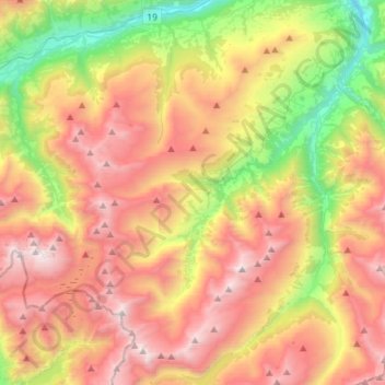 Lumnezia topographic map, elevation, terrain