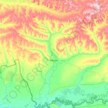 Ташлинский район topographic map, elevation, terrain