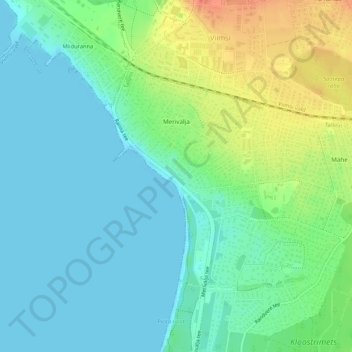 Merivälja topographic map, elevation, terrain