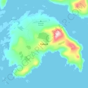 Kulusuk Island topographic map, elevation, terrain