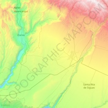 Majes topographic map, elevation, terrain