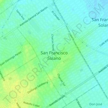 San Francisco Solano topographic map, elevation, terrain