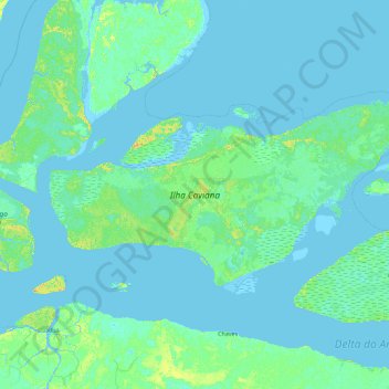 Ilha Caviana topographic map, elevation, terrain