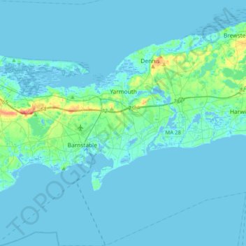 Yarmouth topographic map, elevation, terrain
