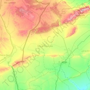 فريانة topographic map, elevation, terrain