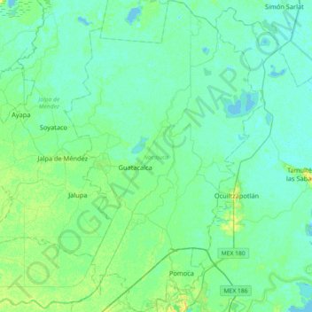 Nacajuca topographic map, elevation, terrain