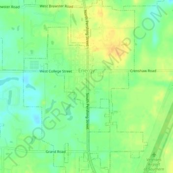 Energy topographic map, elevation, terrain