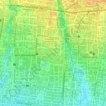 Prawirodirjan topographic map, elevation, terrain