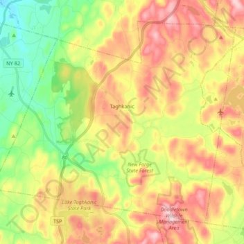 Town of Taghkanic topographic map, elevation, terrain