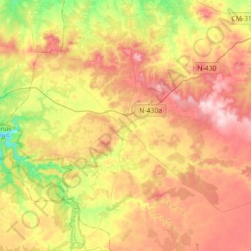 Ossa de Montiel topographic map, elevation, terrain