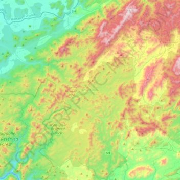 Maredumilli topographic map, elevation, terrain