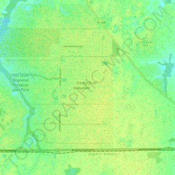 Wedgefield topographic map, elevation, terrain