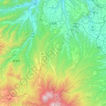 Tateshina topographic map, elevation, terrain