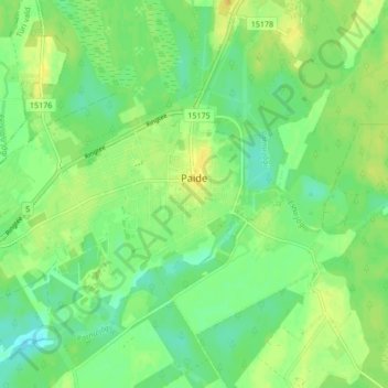 Paide topographic map, elevation, terrain