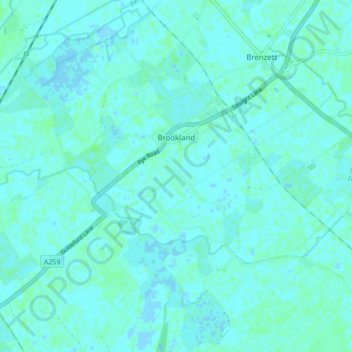 Brookland topographic map, elevation, terrain