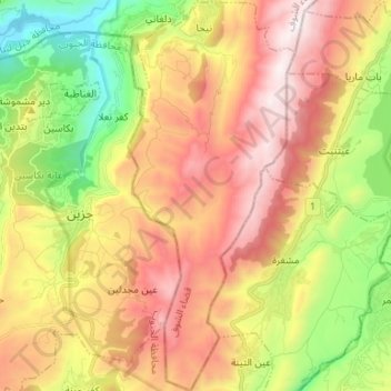 Niha topographic map, elevation, terrain