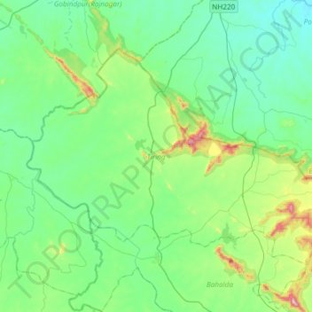 Tiring topographic map, elevation, terrain