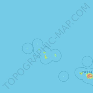 Îles Sous-le-Vent topographic map, elevation, terrain