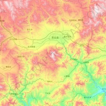 Lingqiu County topographic map, elevation, terrain
