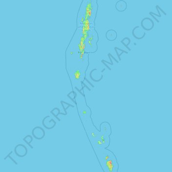 Andaman and Nicobar Islands topographic map, elevation, terrain