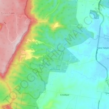 Little Forest topographic map, elevation, terrain