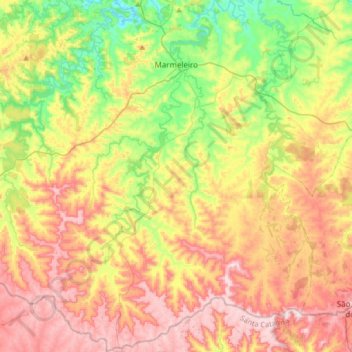Marmeleiro topographic map, elevation, terrain