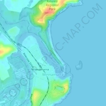 Minnamurra topographic map, elevation, terrain