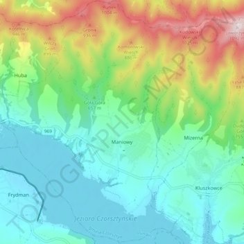 Maniowy topographic map, elevation, terrain