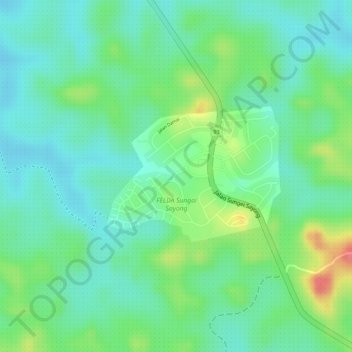 FELDA Sungai Sayong topographic map, elevation, terrain