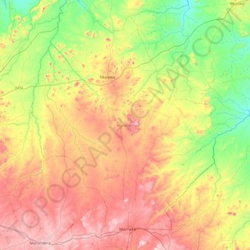 Murehwa topographic map, elevation, terrain