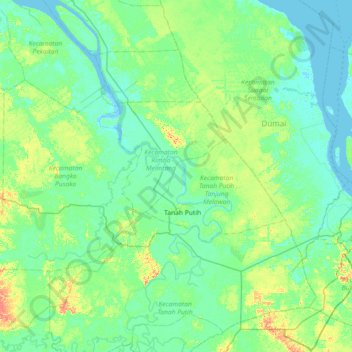 Rokan River topographic map, elevation, terrain