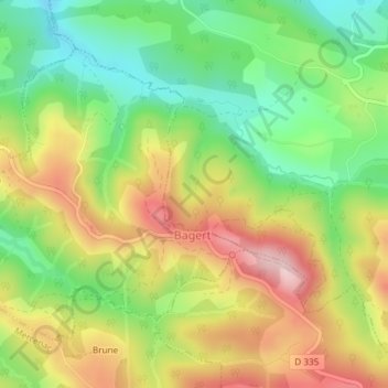 Bagert topographic map, elevation, terrain