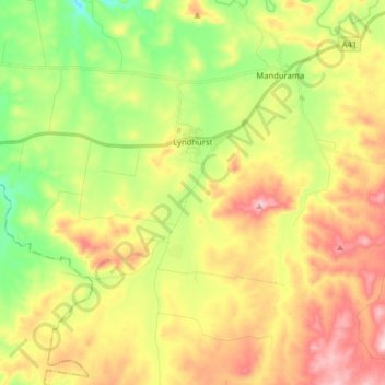 Lyndhurst topographic map, elevation, terrain