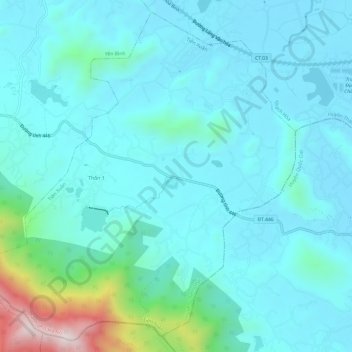 Tiến Xuân topographic map, elevation, terrain