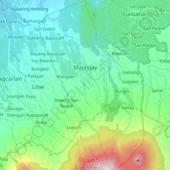 Majayjay topographic map, elevation, terrain