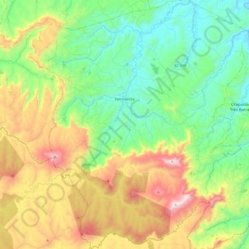Petrolândia topographic map, elevation, terrain
