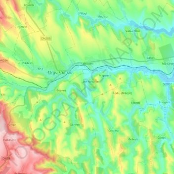 Războieni topographic map, elevation, terrain