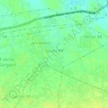 Sector 89 topographic map, elevation, terrain