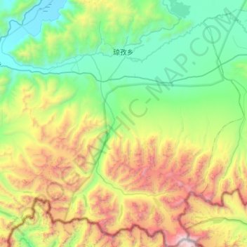 Kyungzê topographic map, elevation, terrain