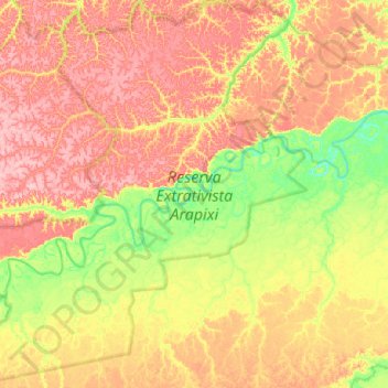 Reserva Extrativista Arapixi topographic map, elevation, terrain