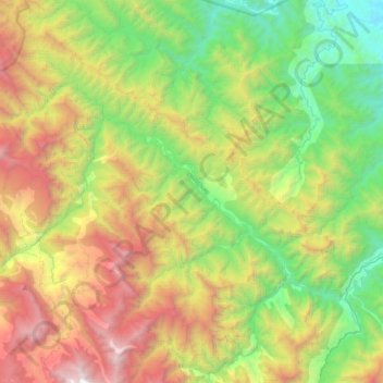 Río Juntas de Corani topographic map, elevation, terrain
