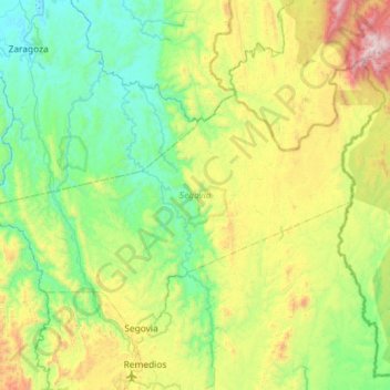 Segovia topographic map, elevation, terrain